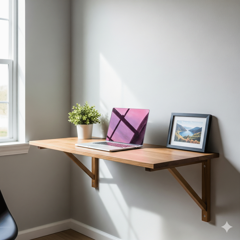 DIY Wall Mounted Desk for a Small Space