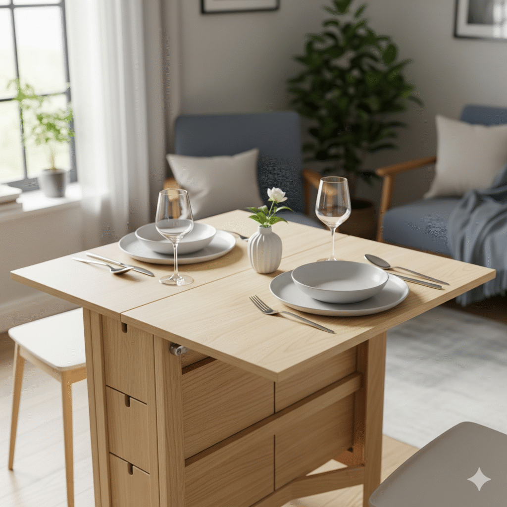 Space Saving Foldable Dining Table and Chairs