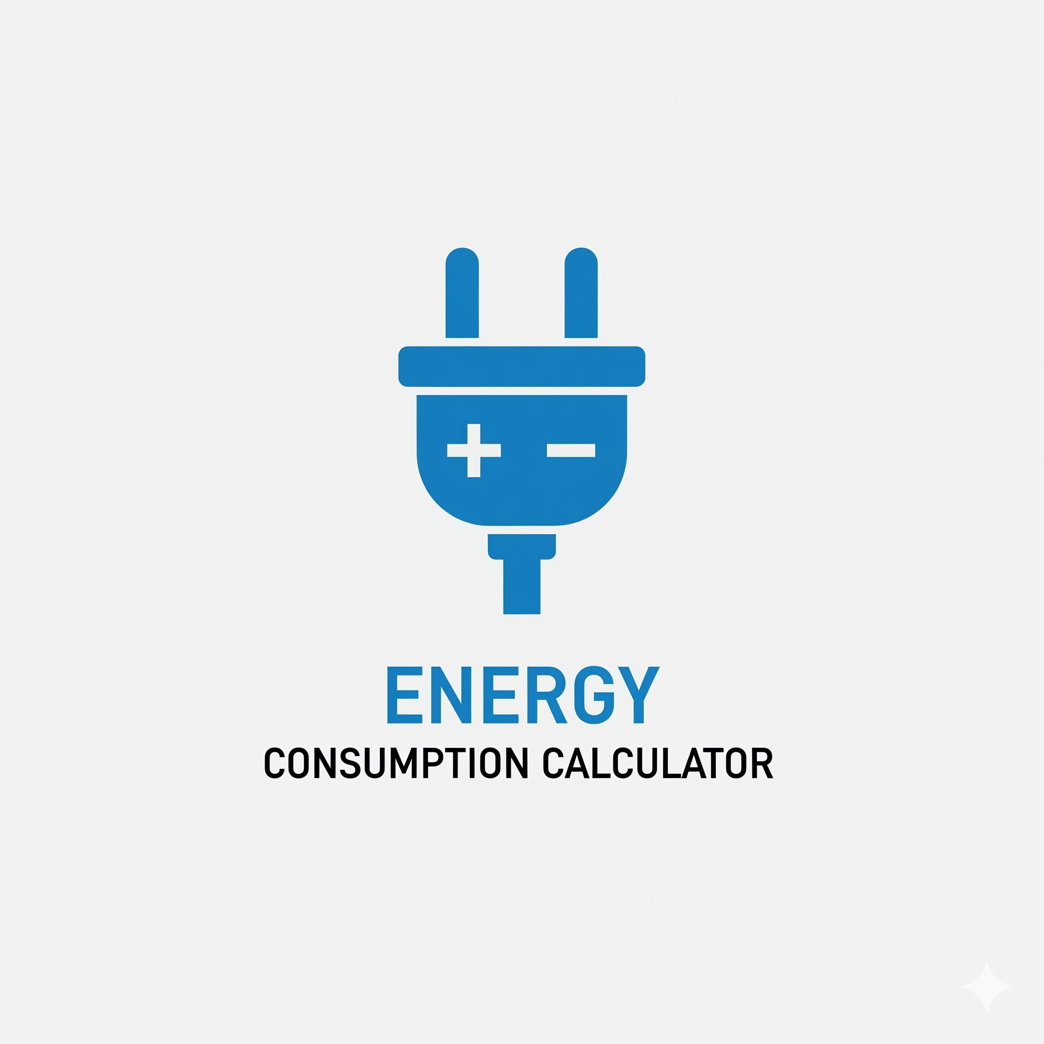 Logo for the Energy Consumption Calculator, showing an electrical plug with calculator symbols.