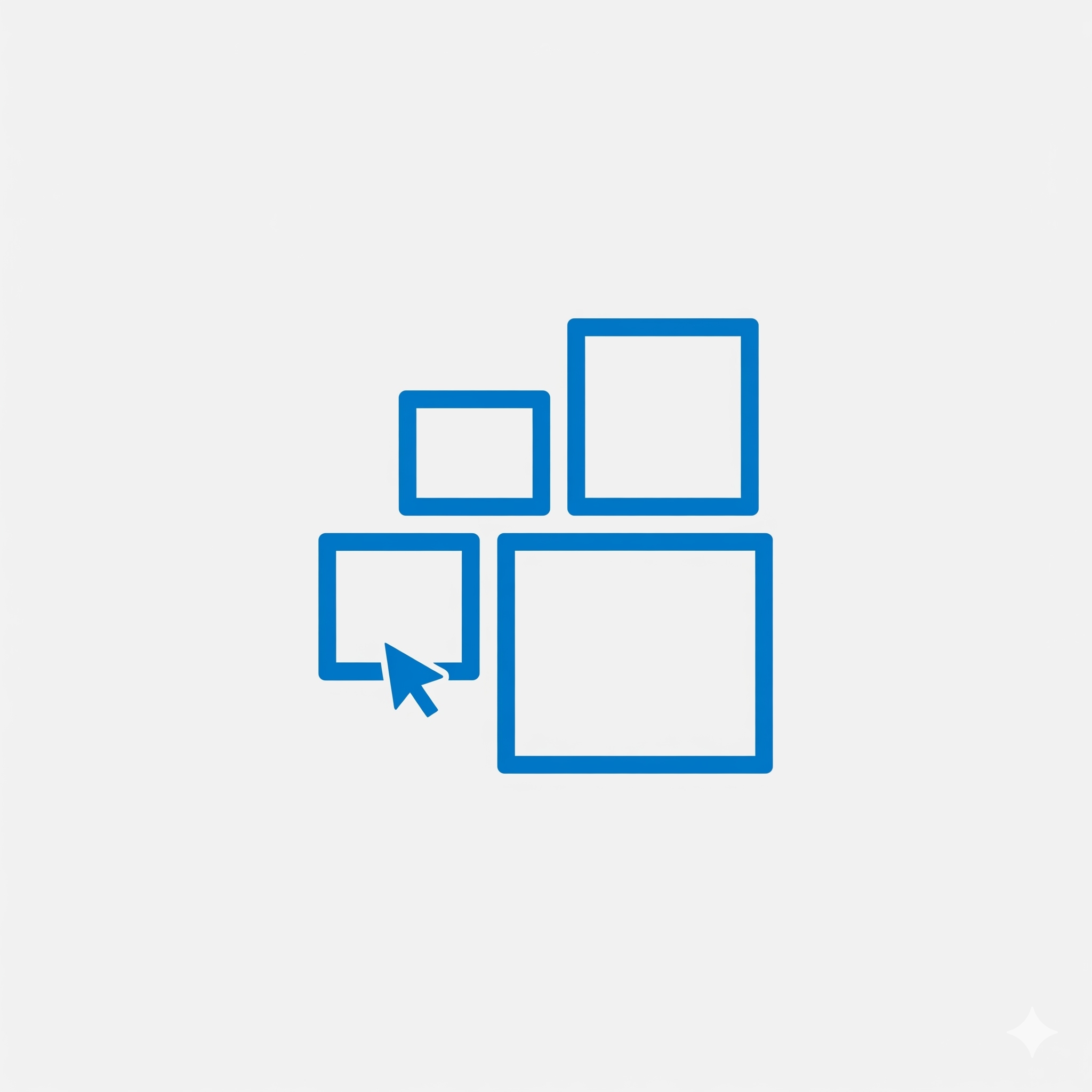 Logo for the Gallery Wall Layout Tool, showing a cluster of frames with a cursor icon.