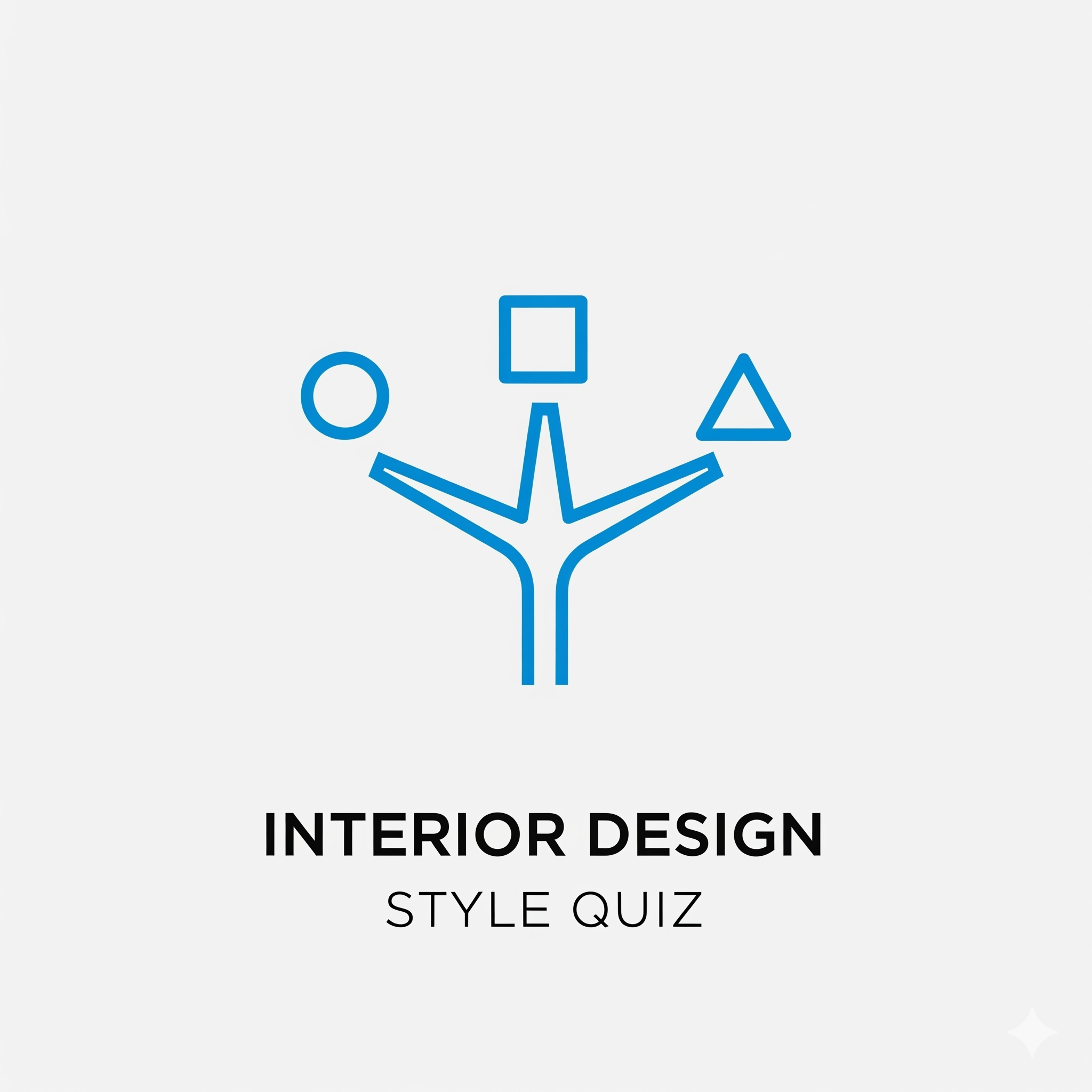 Logo for the Interior Design Style Quiz, showing a path splitting into different style shapes.