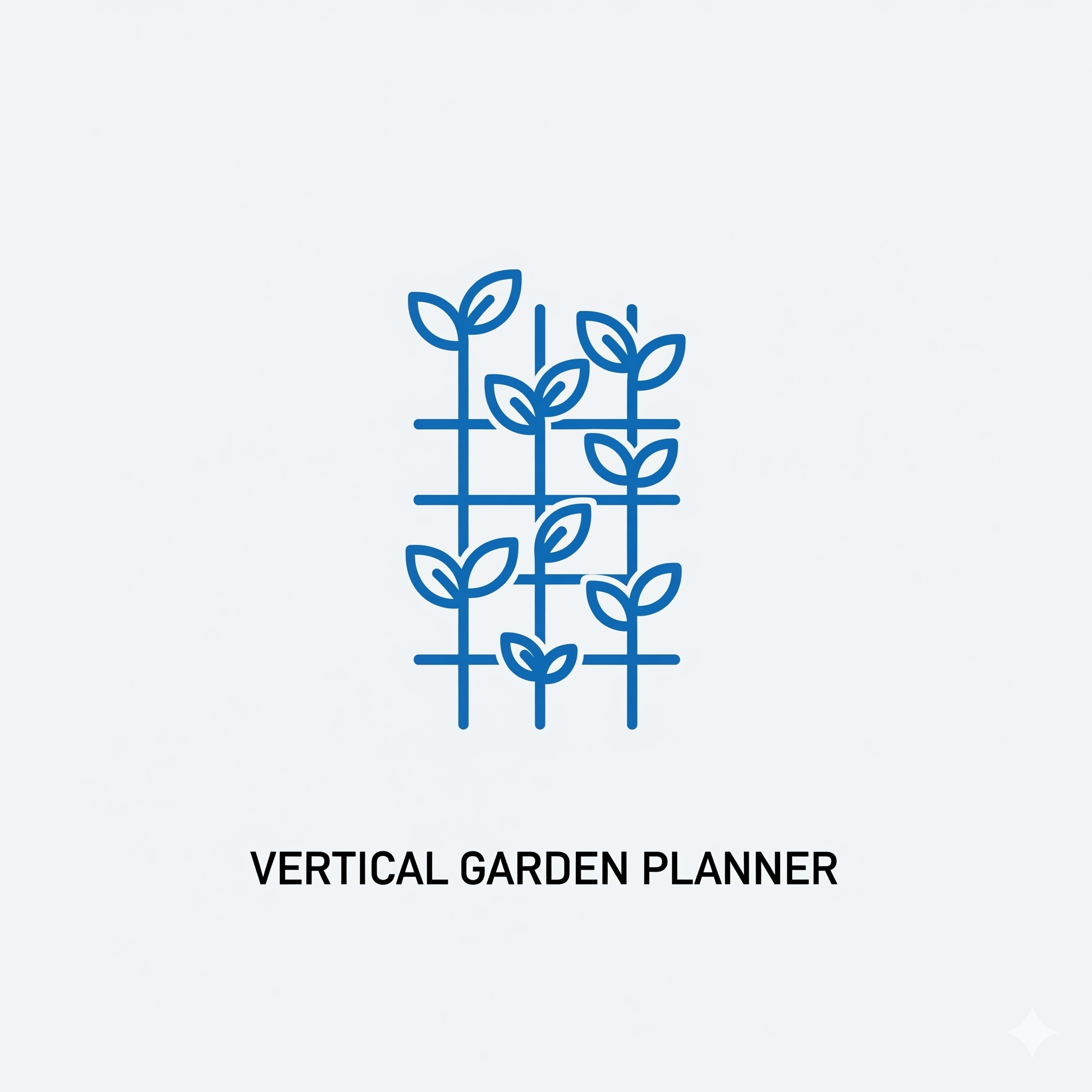 Logo for the Vertical Garden Planner, showing plants growing on a vertical grid.