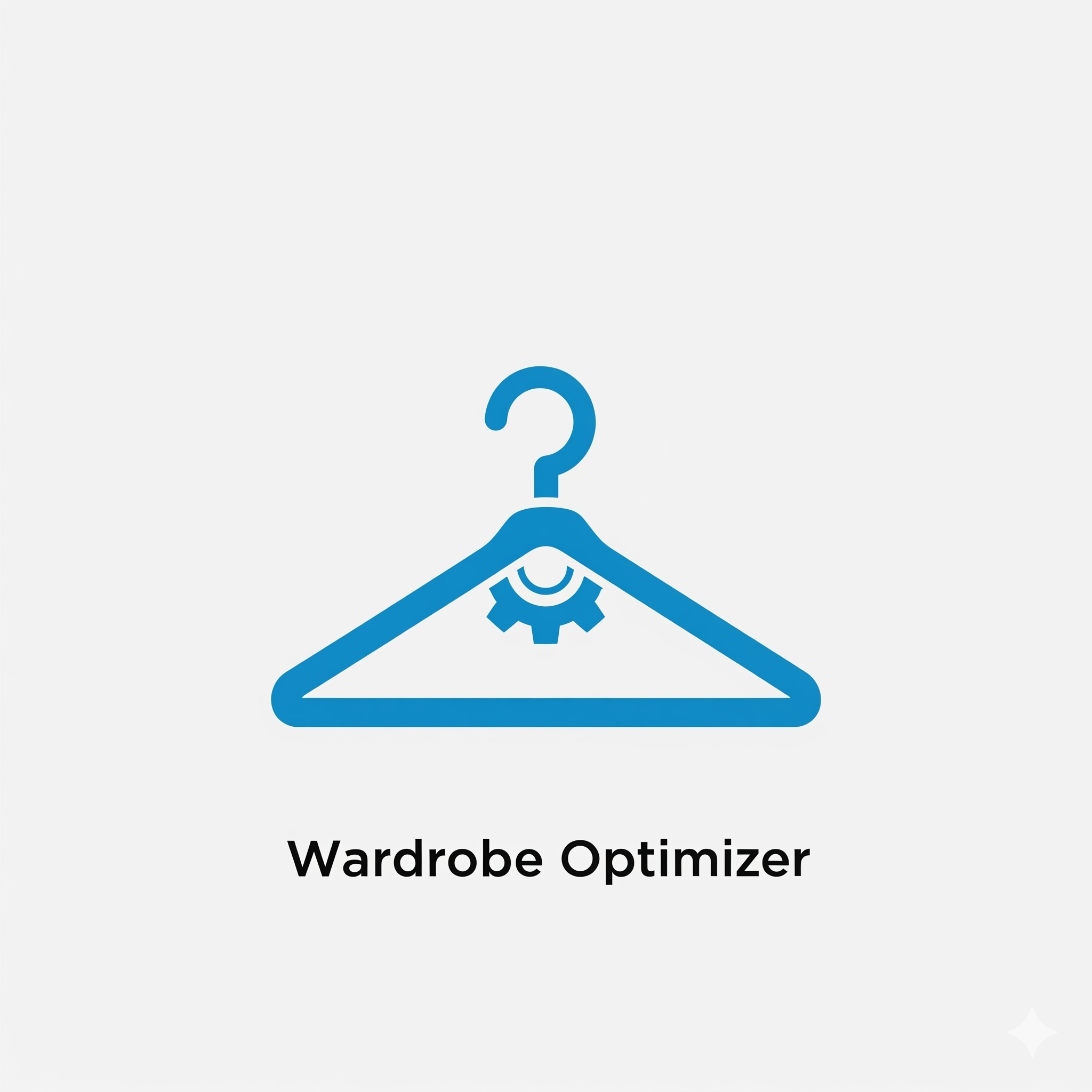 Logo for the Wardrobe Optimizer tool, featuring a hanger with a gear icon.